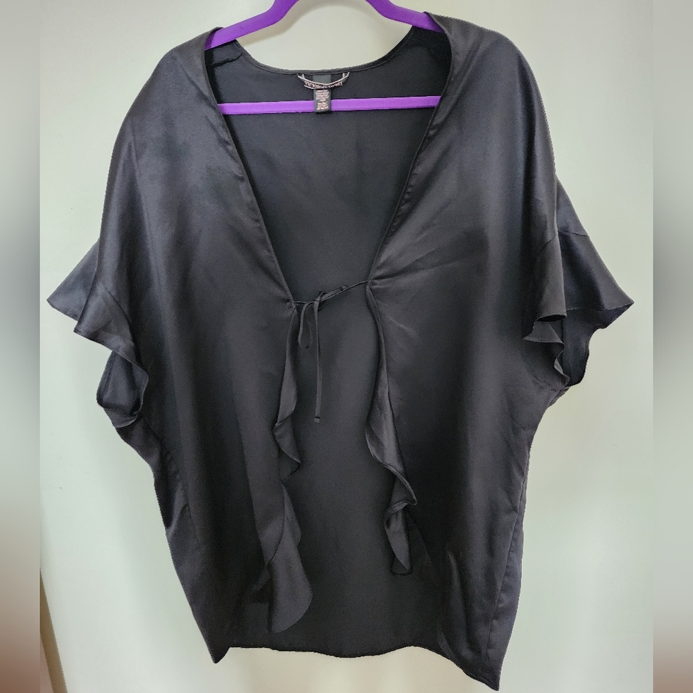 Kimono Satin Robe by Victoria's Secret OS Black